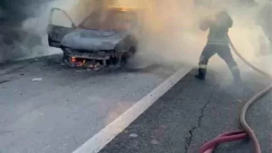 Mersin'de seyir halindeki otomobil alev alev yandı