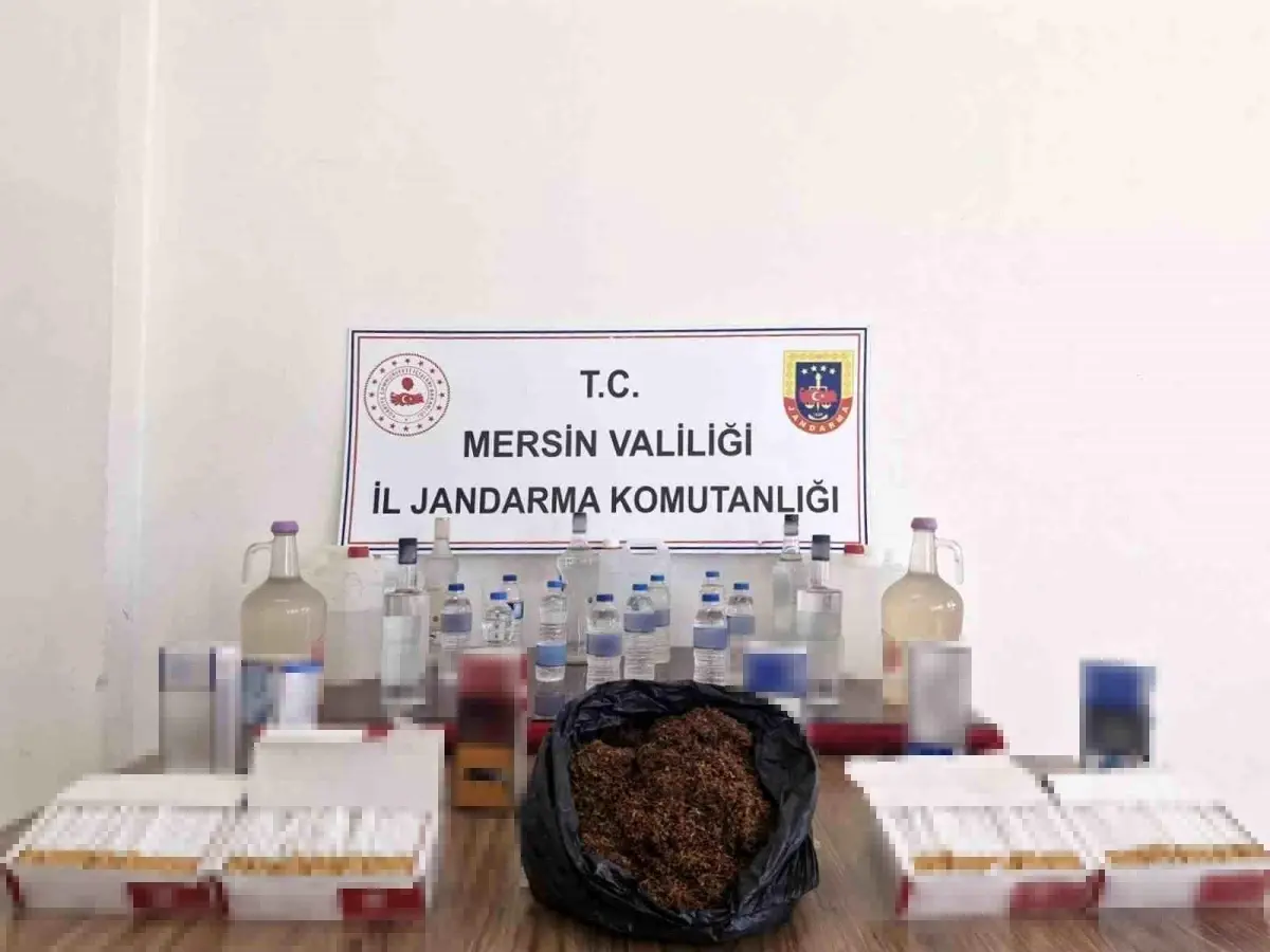 Mersin'de Kaçak İçki ve Makaron Operasyonu