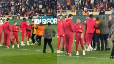 Maç öncesi olay: Sahaya giren bir taraftar, Galatasaraylı futbolcuların arasına daldı